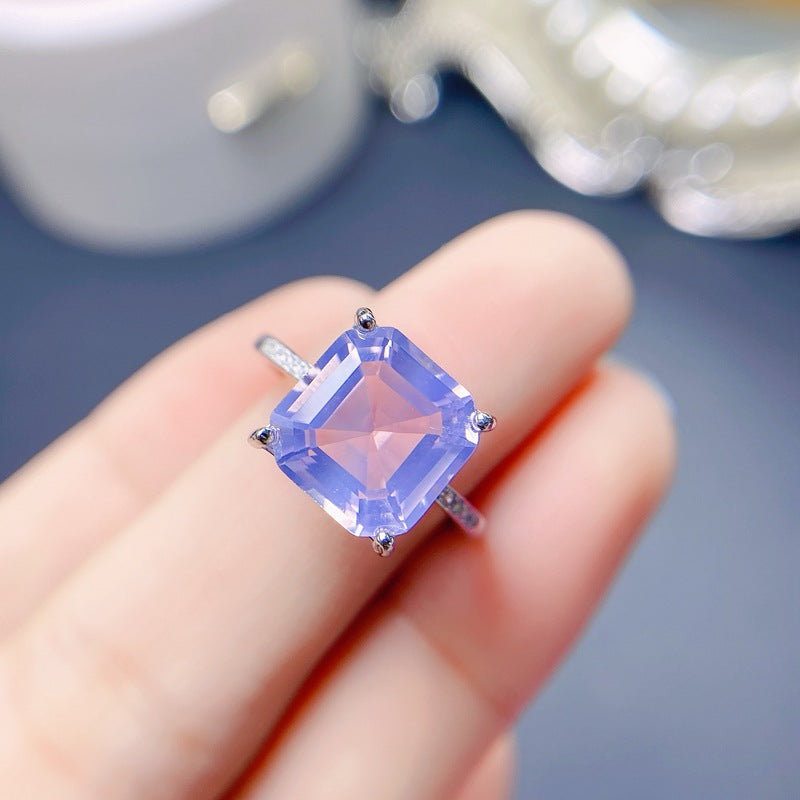 S925 Natural Lavender Amethyst Ring