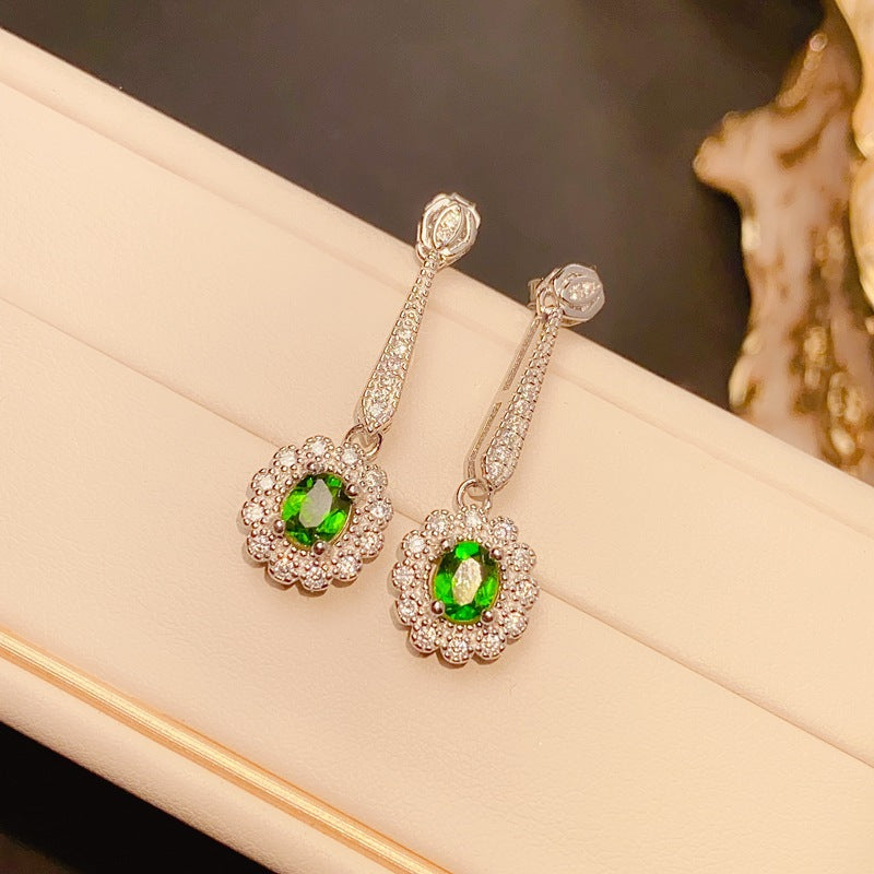 S925 Luxury Natural Tourmaline Earrings