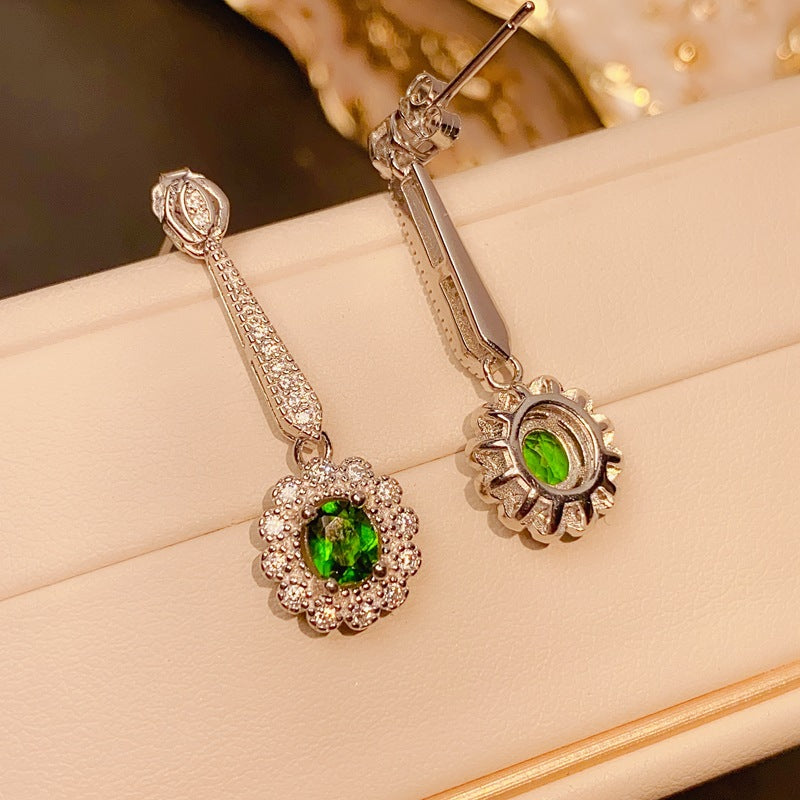 S925 Luxury Natural Tourmaline Earrings