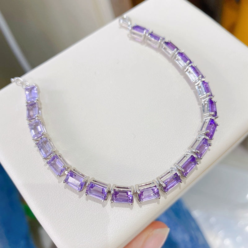 S925 Natural Amethyst Bracelet