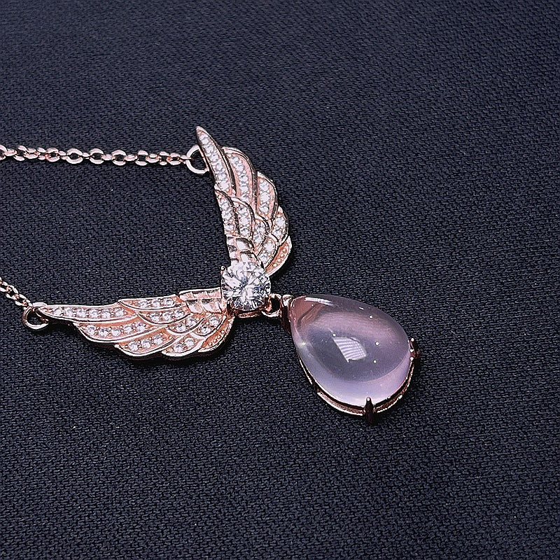 S925 Natural Pink Crystal Pendant