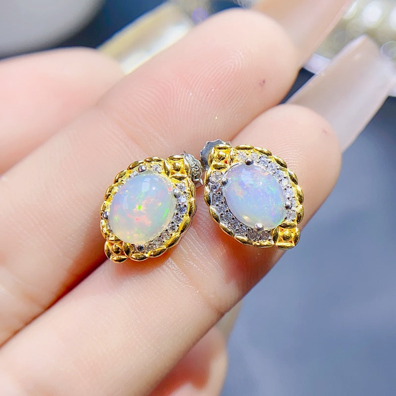 S925 Natural Opal Set