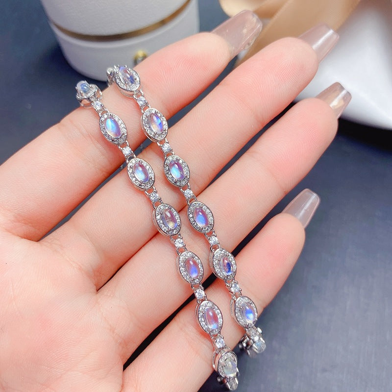 S925 Natural Moonstone Bracelet
