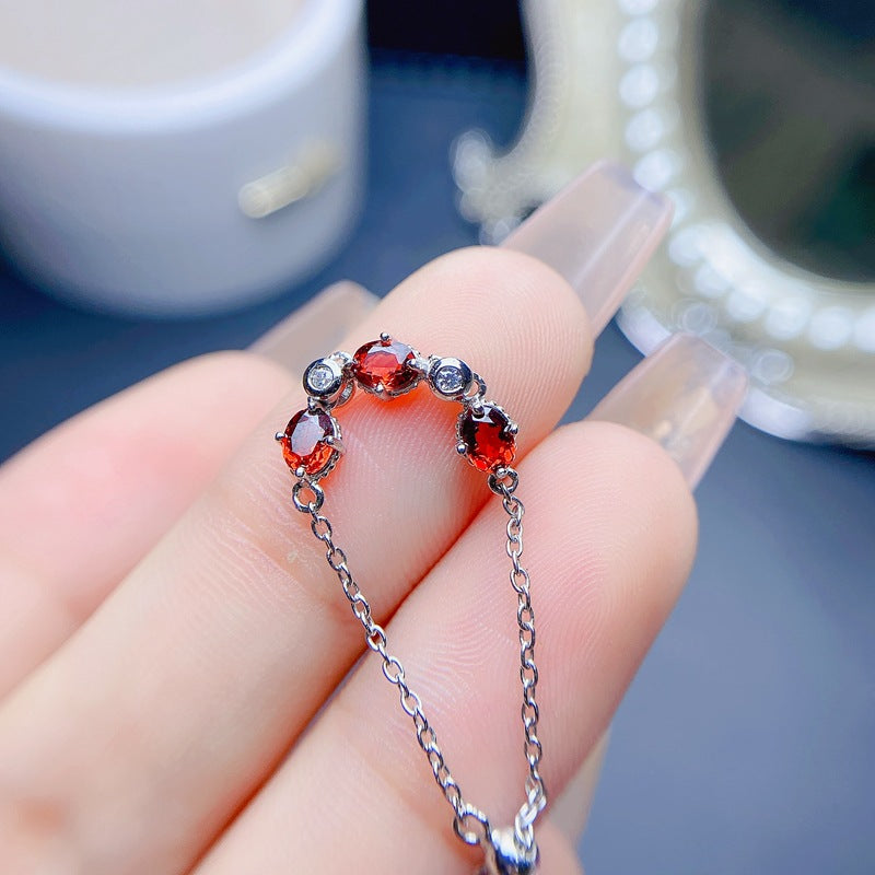 S925 Simple 925 Silver with Natural Ring