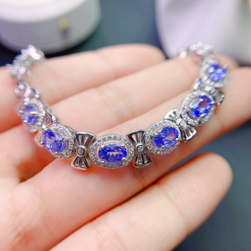 S925 top quality natural tanzanite bracelet