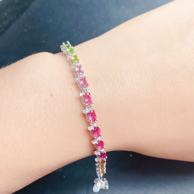 S925 Natural Tourmaline Bracelet