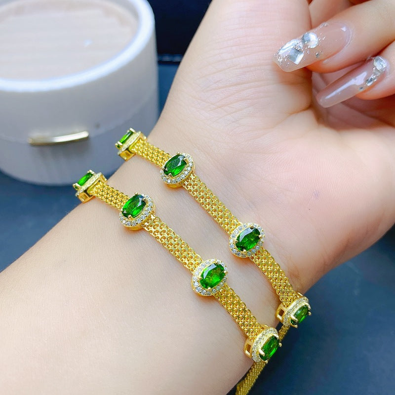 S925 Small Fresh Natural Tourmaline Bracelet