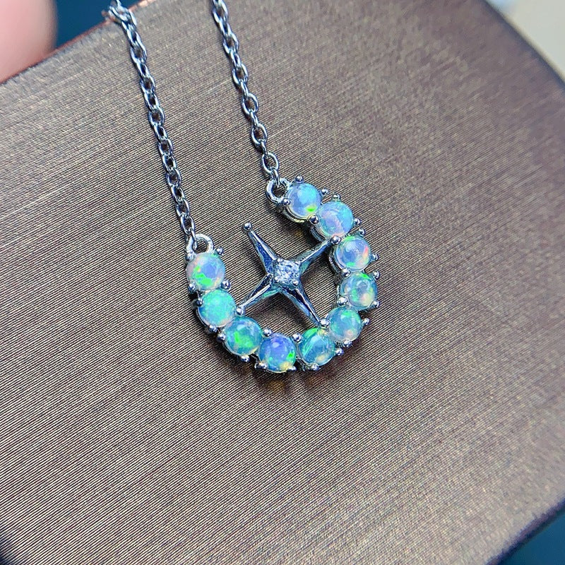 S925 Natural Opal Necklace 3*3mm Necklace
