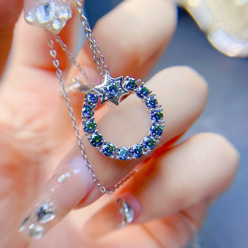 S925 Basket Colorful Moissanite Diamond Pendant