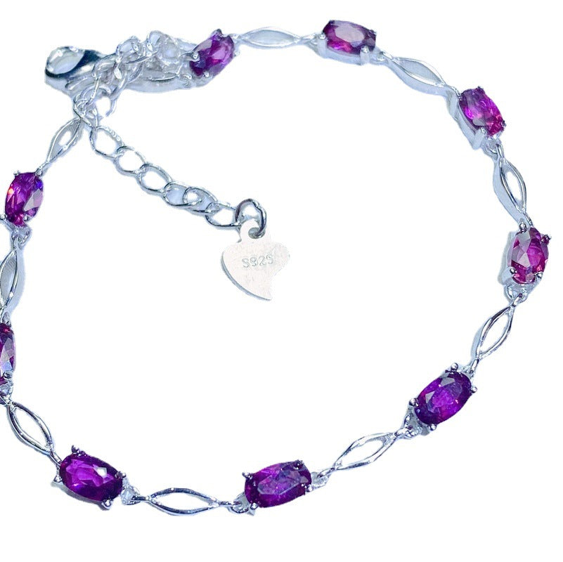 S925 Simple Magnesia Garnet Bracelet