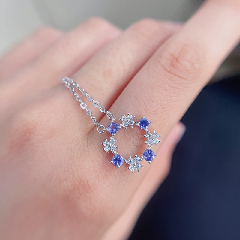 S925 Natural Color Gemstone Necklace