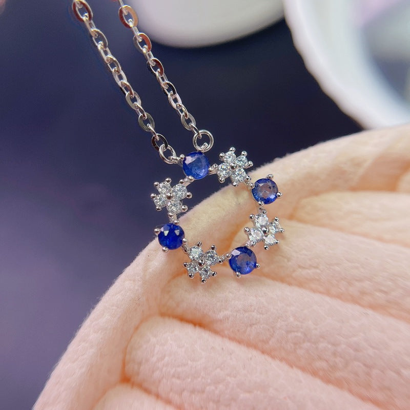 S925 Natural Color Gemstone Necklace