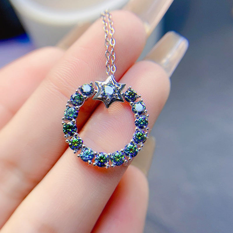 S925 Basket Colorful Moissanite Diamond Pendant