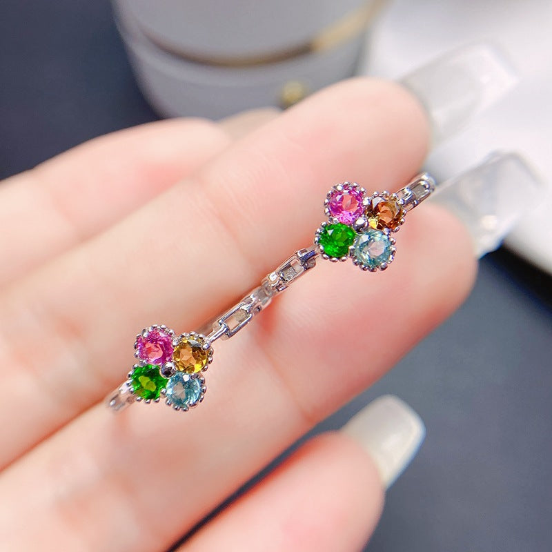 S925 Natural Tourmaline Women's Ring Style Simple