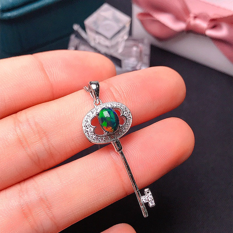 S925 Black Opal Pendant Black Opal Opal Dazzling Opal Pendant