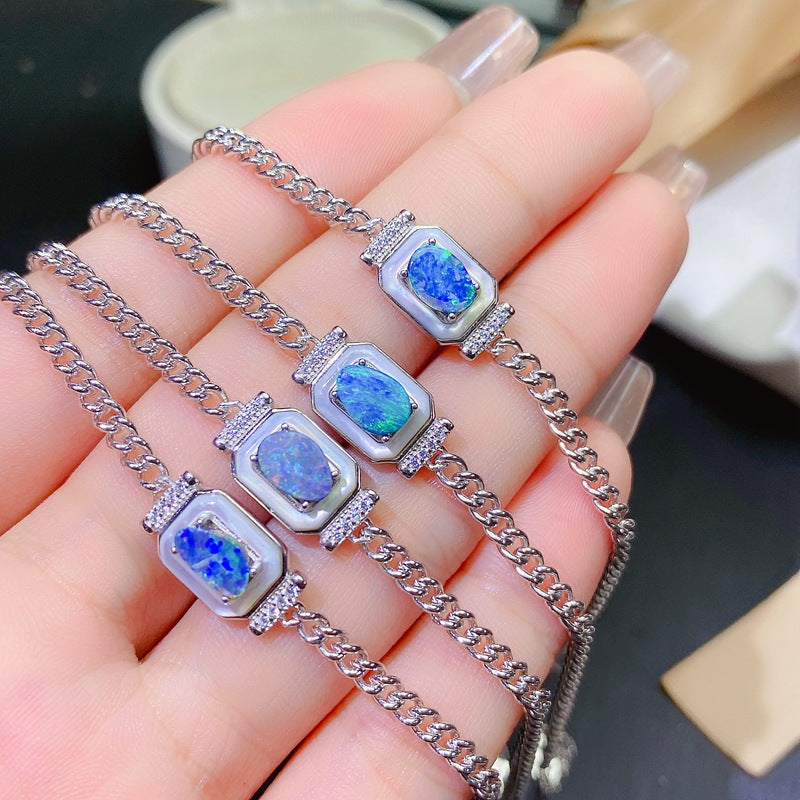 S925 Natural Opal Bracelet