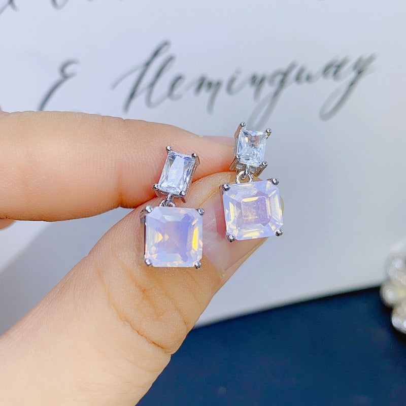 S925 Natural Lavender Amethyst Earrings