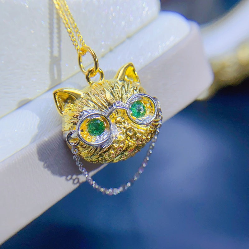 S925 Fashion Natural Emerald Pendant