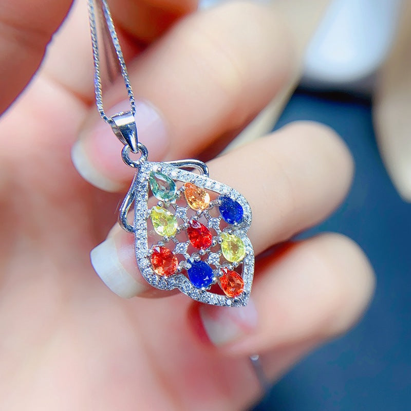 Light Luxury New Natural Color Sapphire Pendant