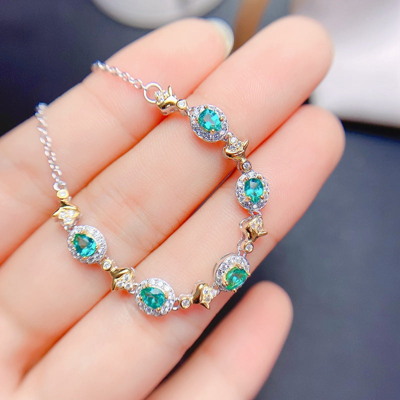 S925 Simple Time Small Fresh Bracelet Topaz Women's Bracelet