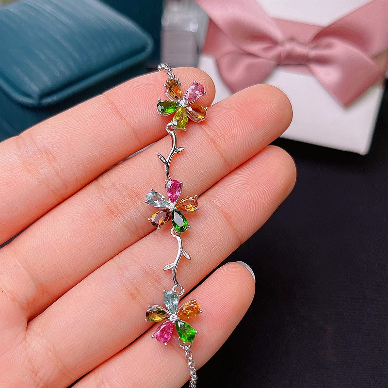 S925 Natural Tourmaline Bracelet