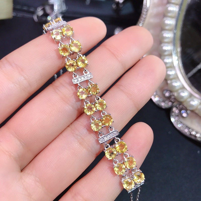 925 Sterling Silver with Citrine Women's Bracelet