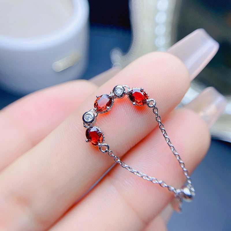 S925 Simple 925 Silver with Natural Ring