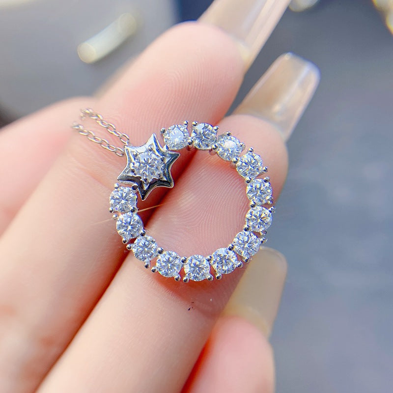 S925 White Moissanite Pendant 3*3mm Ladies Pendant