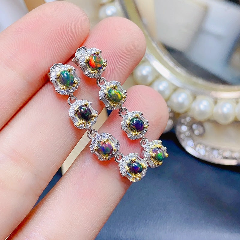 S925 Simple Delicate Opal Earrings