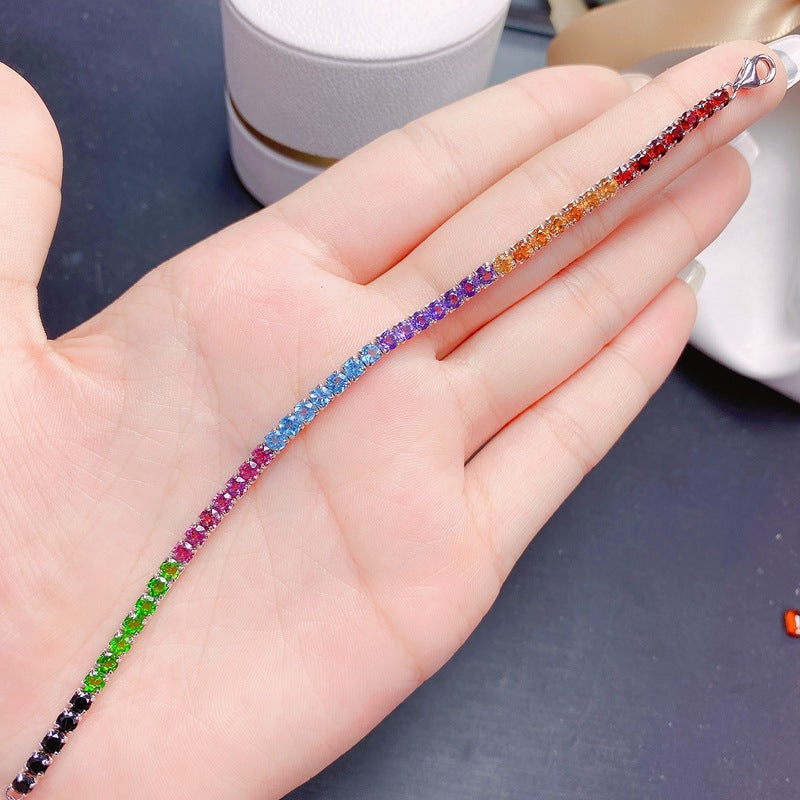 S925 Natural Colorful Treasure Candy Color Bracelet