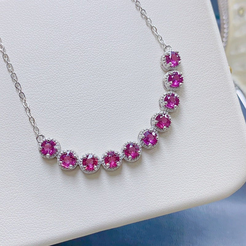S925 Natural Magnesia Garnet 4*4mm Bracelet