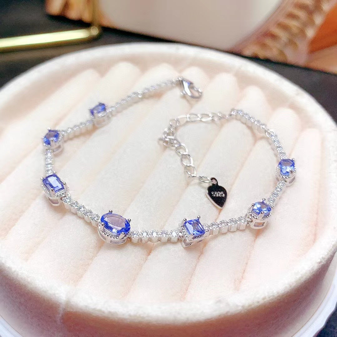 S925 Simple Natural Tanzanite Bracelet