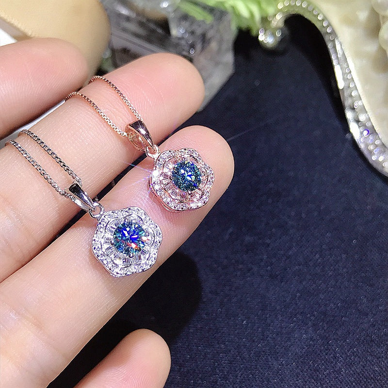 S925 USA 4*4mm Moissanite Diamond Pendant