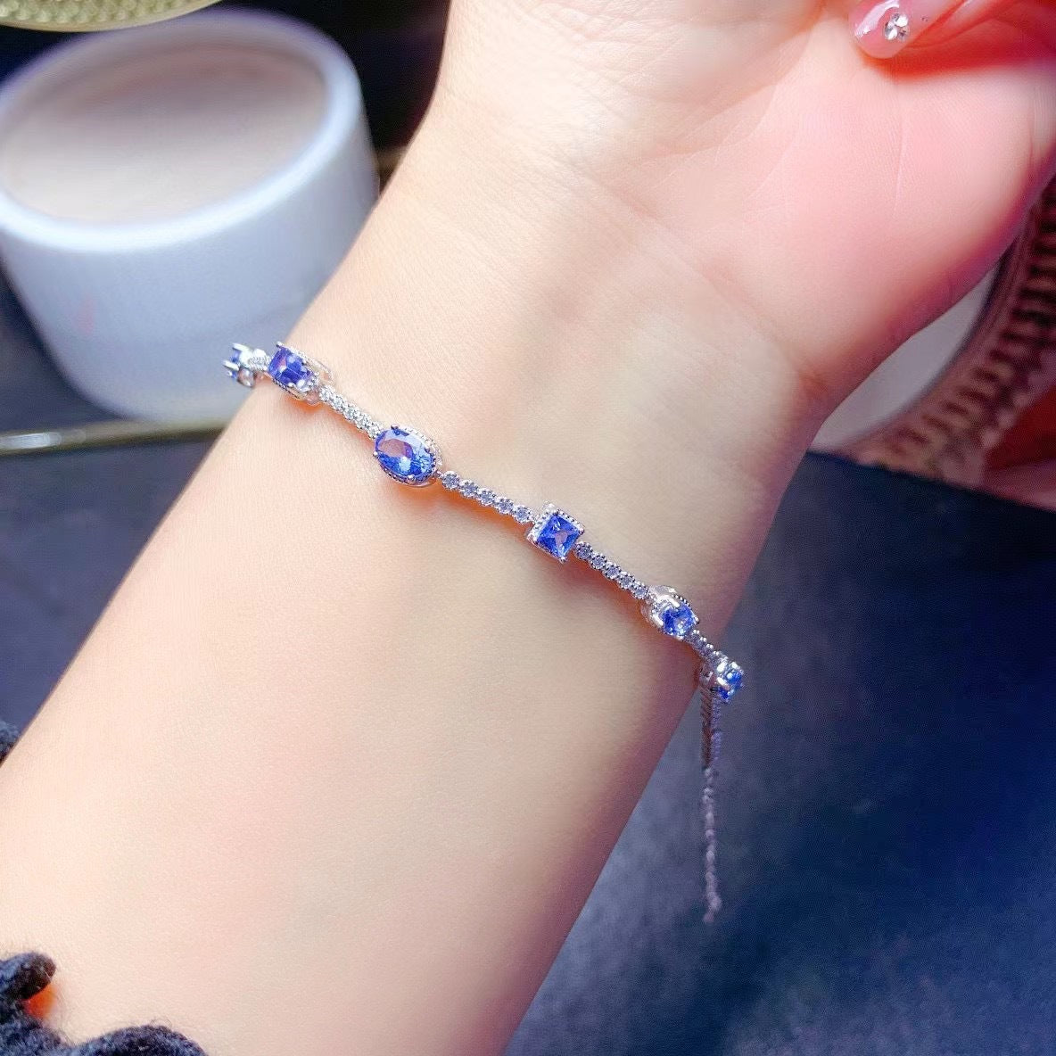 S925 Simple Natural Tanzanite Bracelet