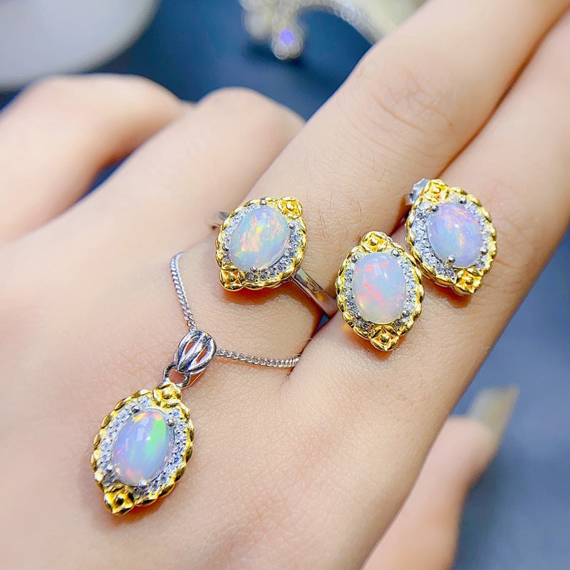 S925 Natural Opal Set