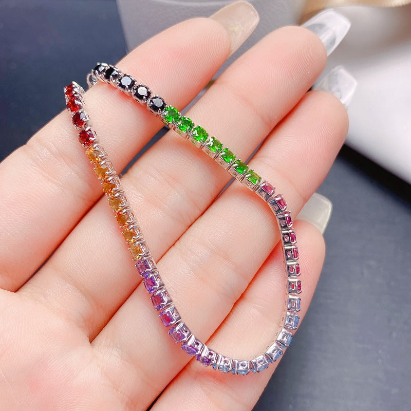 S925 Natural Colorful Treasure Candy Color Bracelet