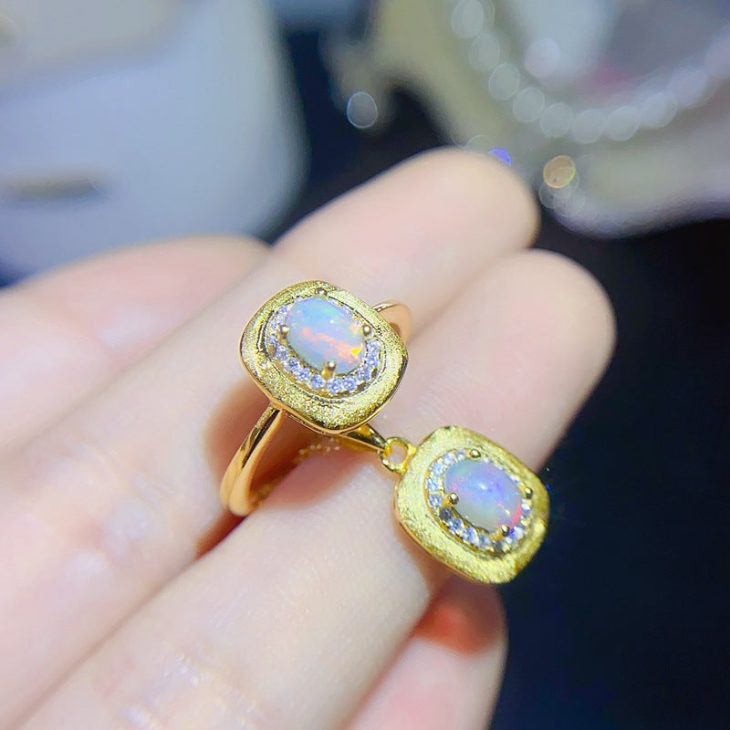 S925 Natural Opal Set