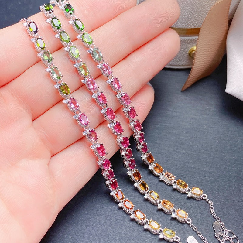 S925 Natural Tourmaline Bracelet