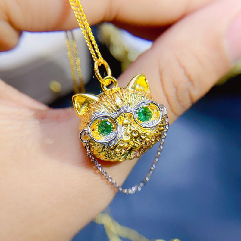 S925 Fashion Natural Emerald Pendant