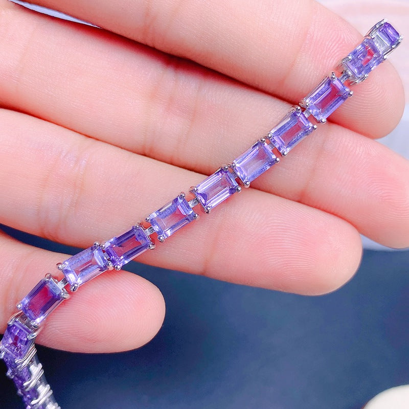 S925 Natural Amethyst Bracelet