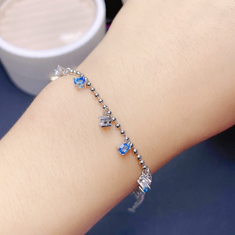 S925 Natural Topaz Bracelet Luxurious and exquisite model