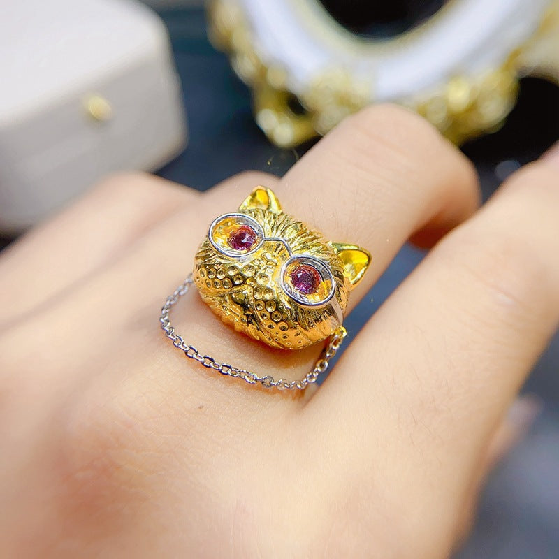 S925 Fashion Natural Magnesia Aluminum Garnet Ring