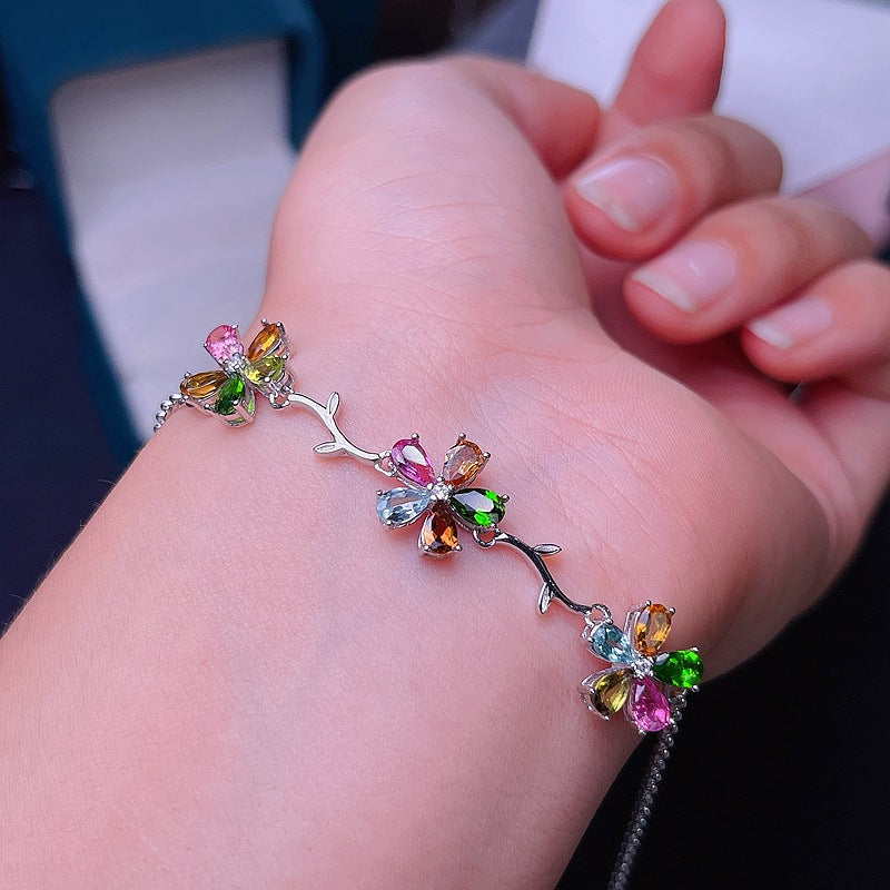 S925 Natural Tourmaline Bracelet