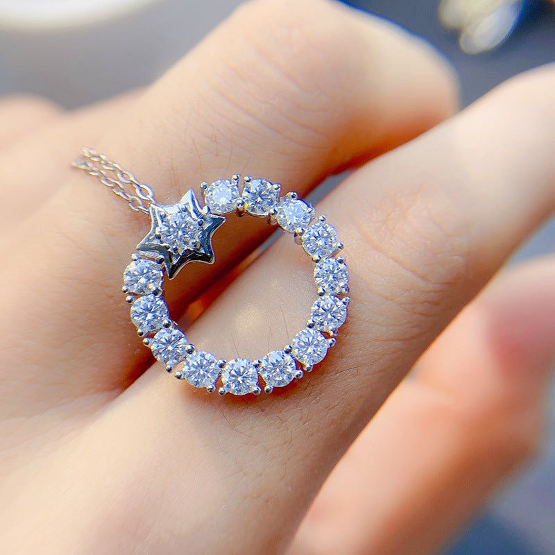 S925 White Moissanite Pendant 3*3mm Ladies Pendant