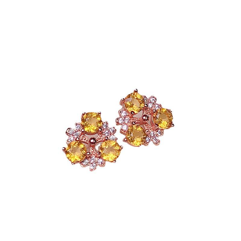 Citrine Earrings 925 Silver with Citrine Women's Earrings
