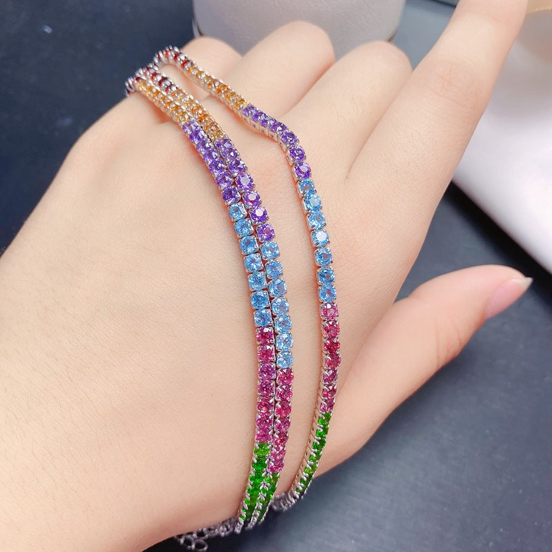 S925 Natural Colorful Treasure Candy Color Bracelet