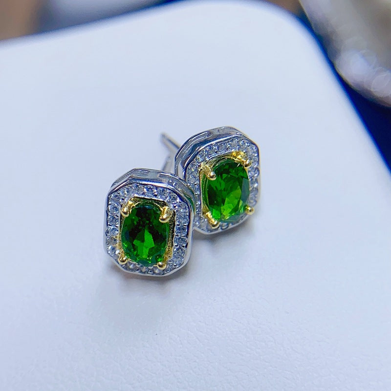 S925 Natural Tourmaline Earrings
