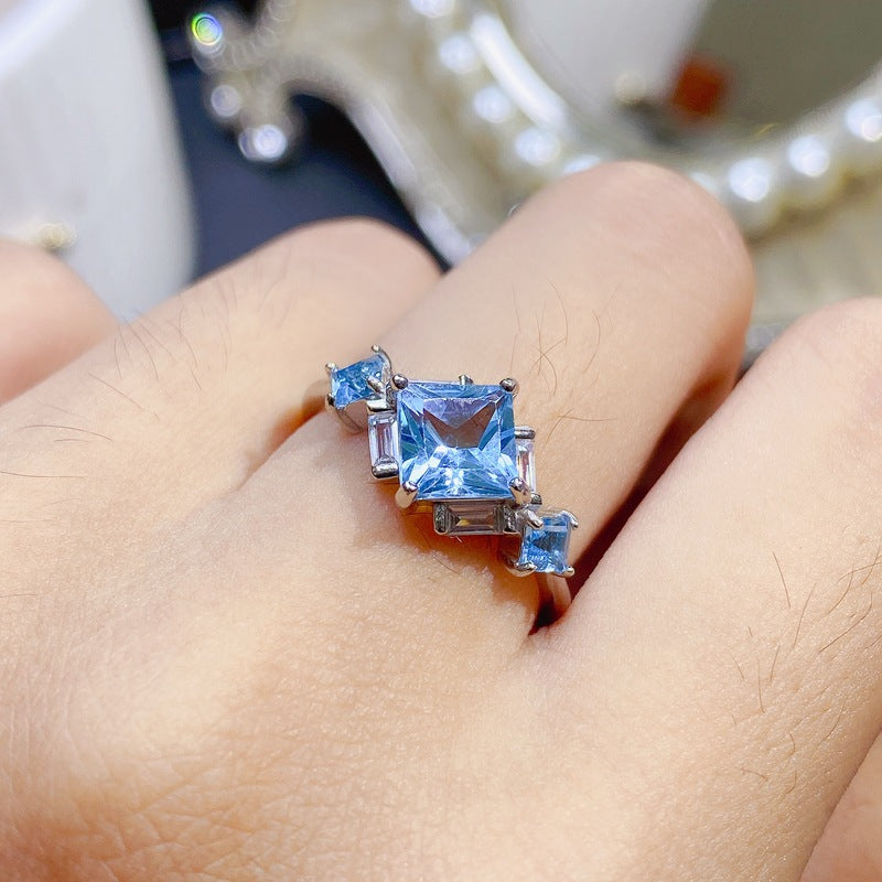 S925 Fashion Natural Topaz Ring