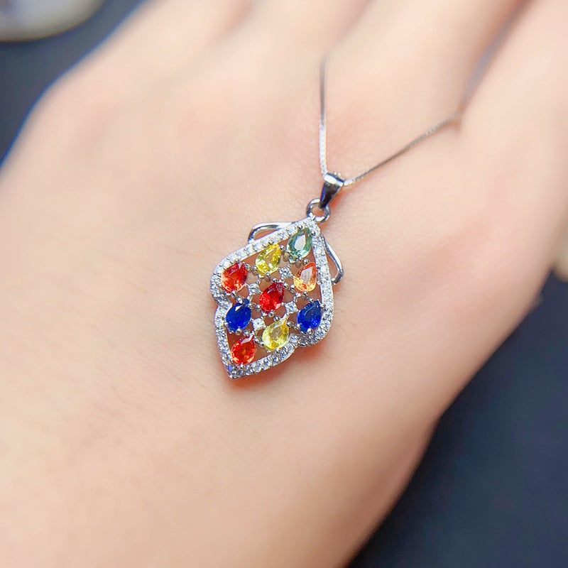 Light Luxury New Natural Color Sapphire Pendant