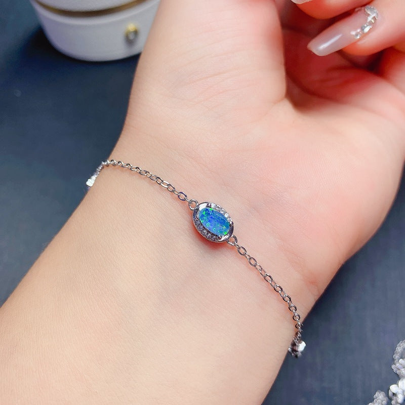 S925 Natural Australian Opal Bracelet